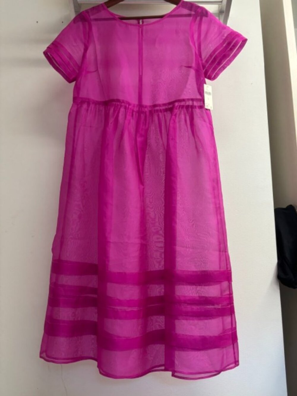 Anthropologie Sheer Pink Tulle Overlay Dress | Women's Size 2